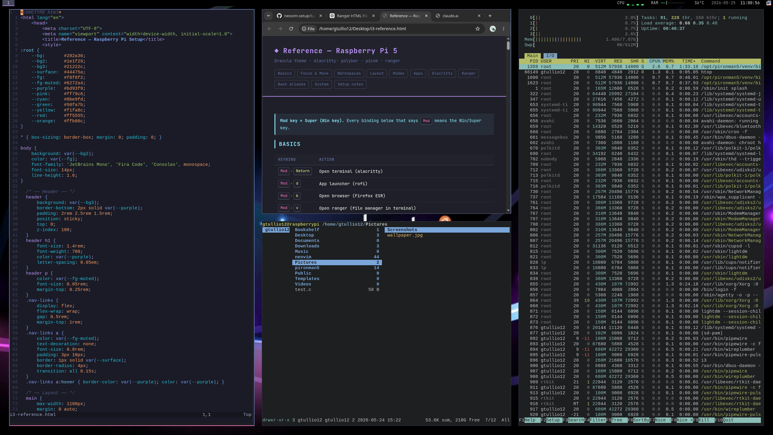 Bare Metal desktop in use
